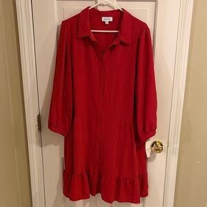 Tahari Long Sleeve Dress in rust size 16 bnwt